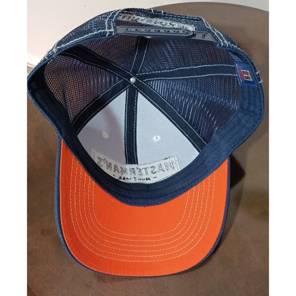 Masterman's USA Snap Back Hat Mesh Back Baseball Cap Fishing Blue Orange - Picture 5 of 5